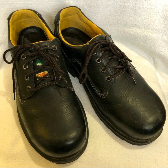 Dakota Oxford Lace Up Black Leather Safety Shoes / Boots Size 12W - Picture 1 of 15